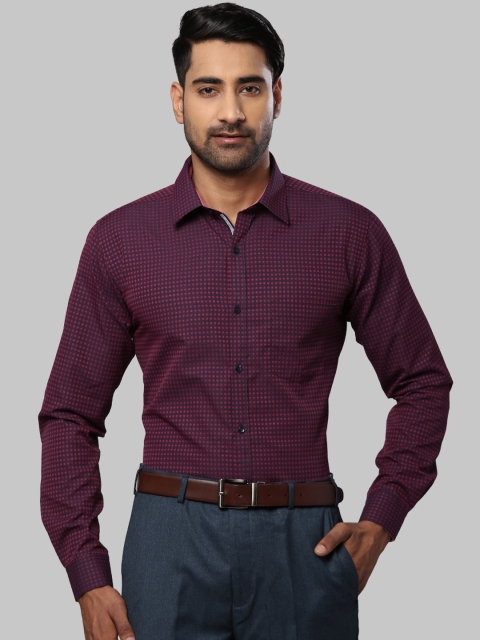 

Next Look Men Purple Slim Fit Opaque Printed Formal Shirt