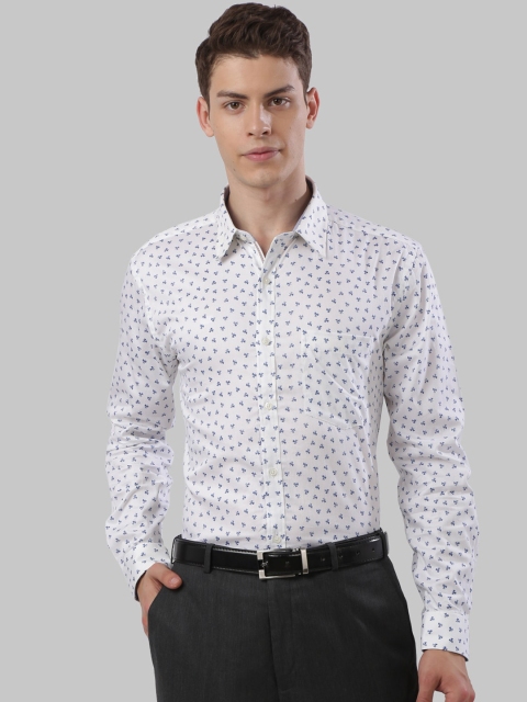 

Next Look Men White Slim Fit Cotton Printed Formal Shirt