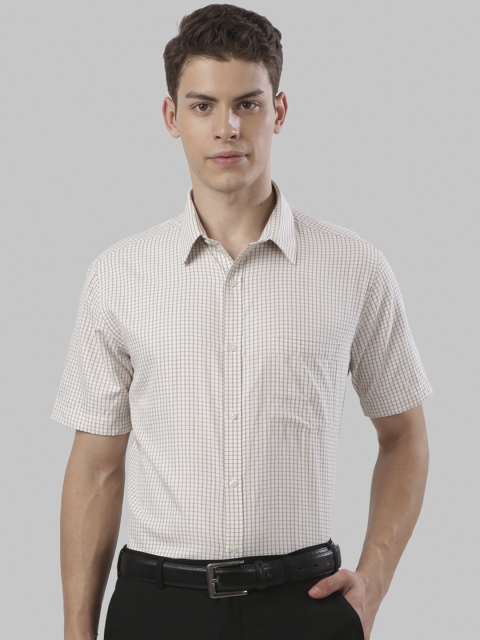

Next Look Men Yellow & Grey Grid Tattersall Checks Opaque Checked Formal Shirt