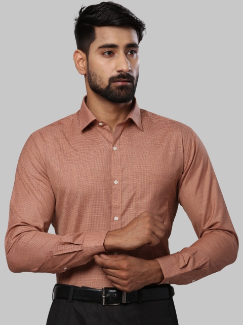 

Next Look Men Brown Slim Fit Micro Checks Printed Formal Shirt