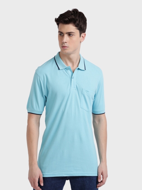 

ColorPlus Men Blue Polo Collar Pockets T-shirt