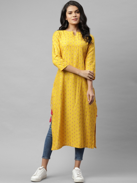 

Rigo Women Yellow Ethnic Motifs Printed Kurta
