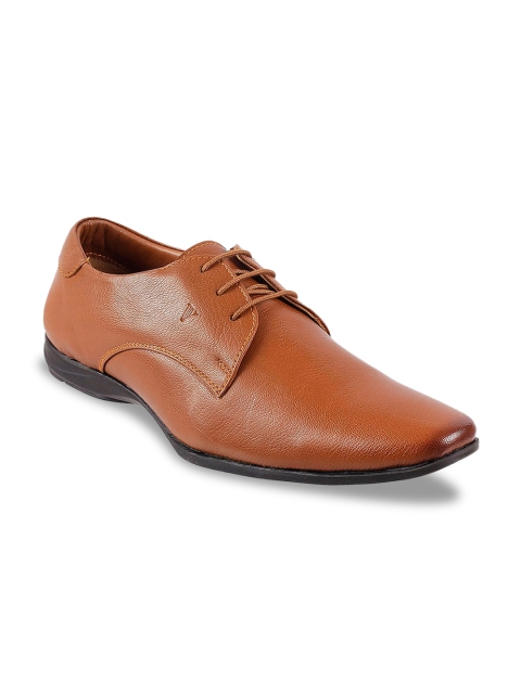 

WALKWAY Men Brown Solid Leather Formal Derbys