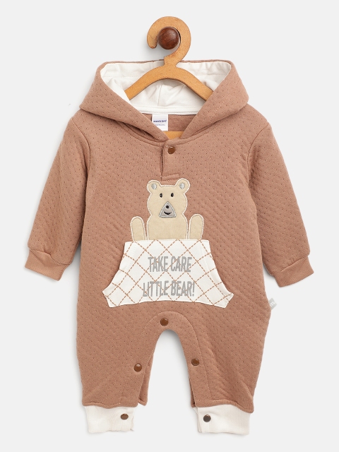 

Moms Love Infant Kids Brown & White Cotton Sleepsuit