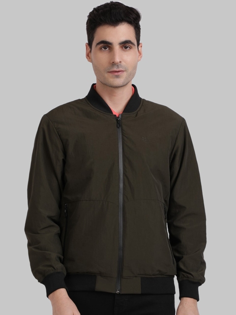 

ColorPlus Men Olive Green Solid Open Front Jacket