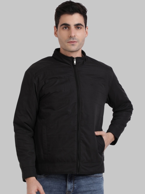 

ColorPlus Men Black Solid Open Front Zip Detail Jacket