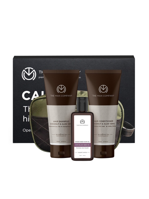 

The Man Company Men Complete Hair Regime with Shampoo, Conditioner, Onion Oil and Pouch, Multi