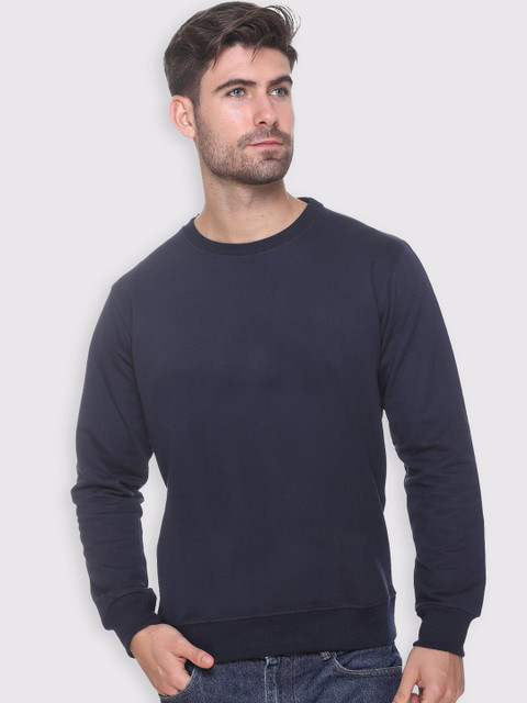 

Kanvin Men Navy Blue Solid Pullover Sweatshirt