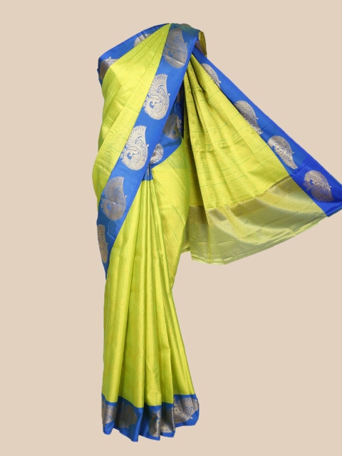 

The Chennai Silks Green & Blue Woven Design Organza Banarasi Saree