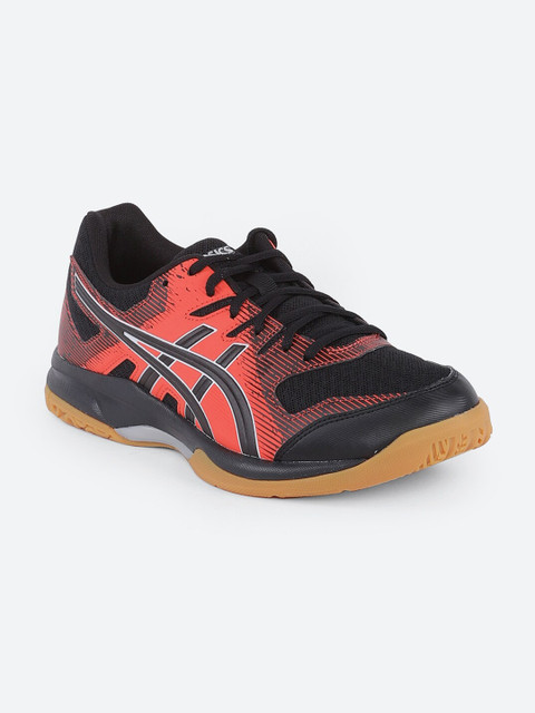 

ASICS Men Black & Orange GEL-ROCKET 9 Running Shoes