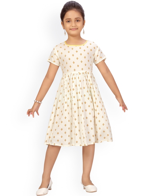 

Aarika Girls Cream-Coloured A-Line Dress