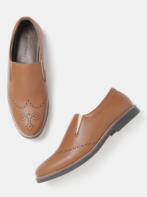 

Mast & Harbour Men Brown Perforated Slip-Ons