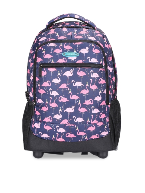 

Aoking Black Printed Travel Trolley Backpack