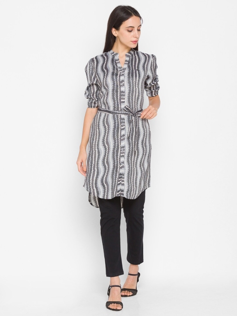 

ZOLA Women Grey Printed Shirt Style Top