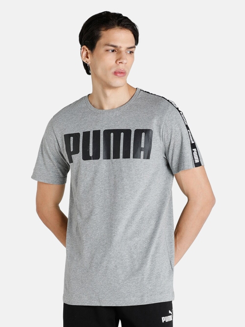 

Puma Men Grey & Black Power Rebel Logo Printed T-Shirt