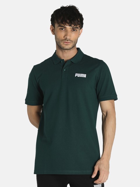

Puma Men Green & White Essentials Piqu Polo T-Shirt