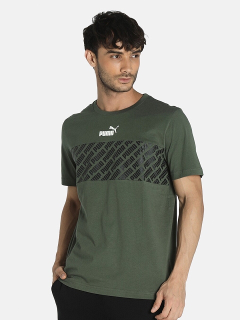 

Puma Men Green & Black Revolve CB Printed T-Shirt