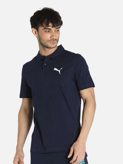 

Puma Men White & Black Essential Jersey Polo T-Shirt, Blue