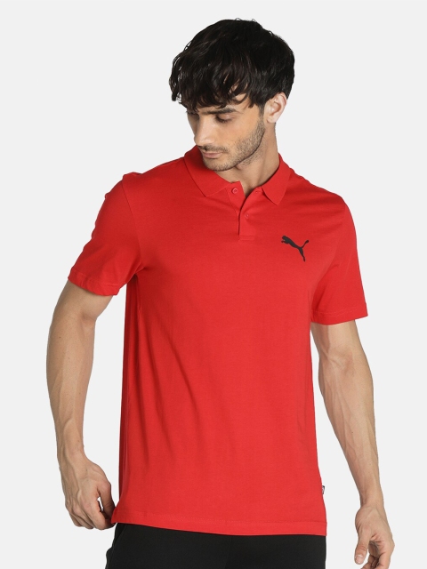 

Puma Men Red Polo Collar Cotton T-shirt