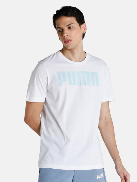 

Puma Men White & Blue Brand Logo Printed T-Shirt