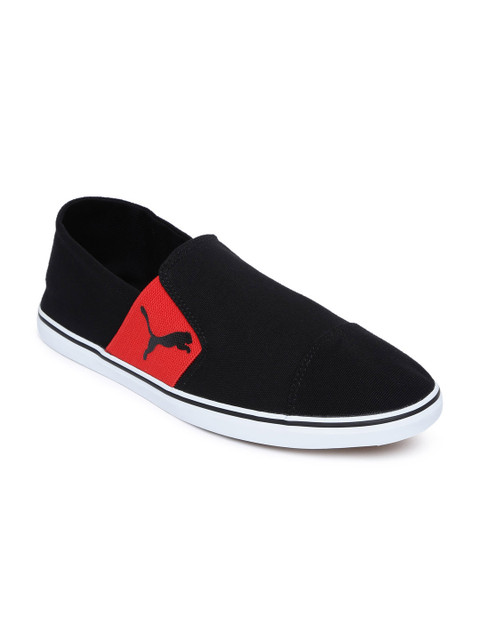 

Puma Men Black Solid Elsu V2 Slip-On Sneakers