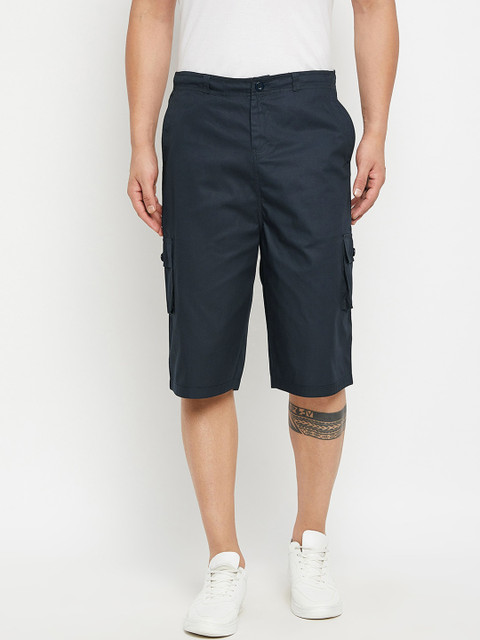 

Hypernation Men Navy Blue Cargo Shorts
