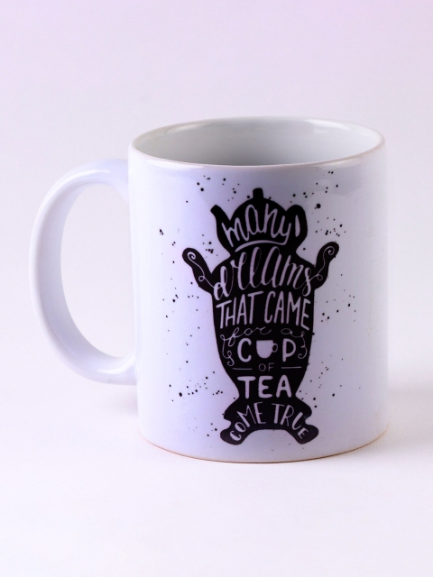 

Ferns N Petals White & Black Printed Ceramic Glossy Mugs