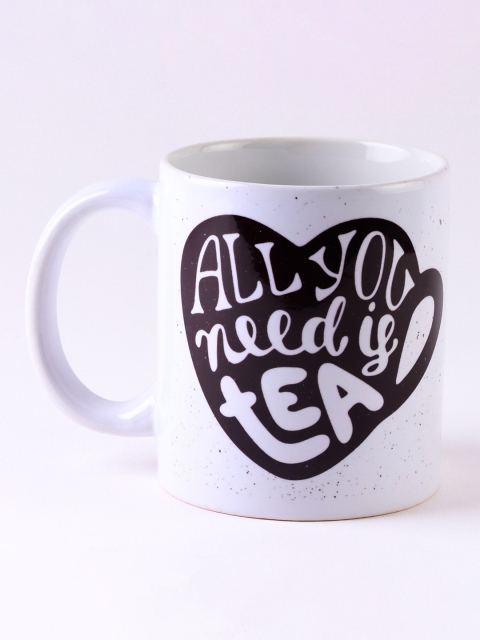 

Ferns N Petals White & Black Printed Ceramic Matte Mugs