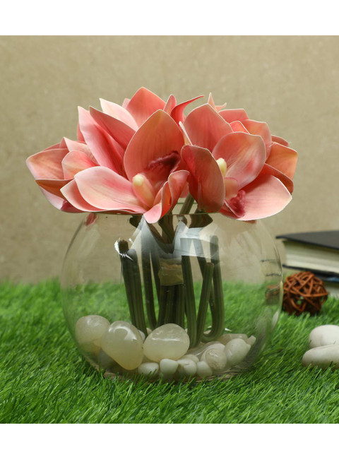 

PolliNation Set of 8 Pink & Green Artificial Cymbedium Orchid Flowers
