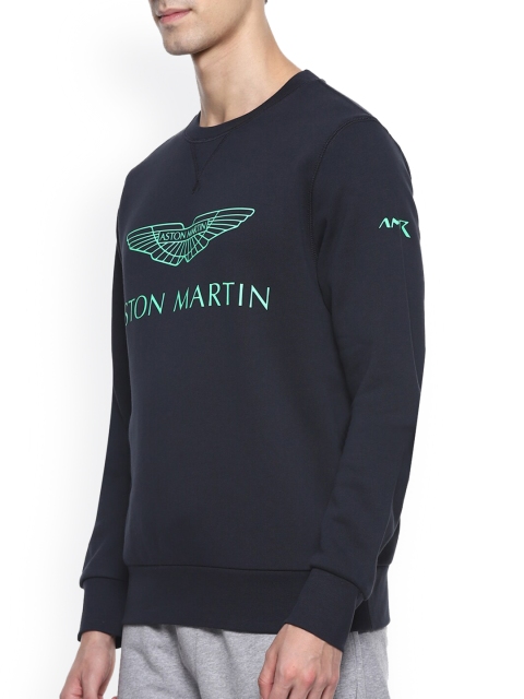 

HACKETT LONDON Men Navy Blue Printed Cotton Sweatshirt