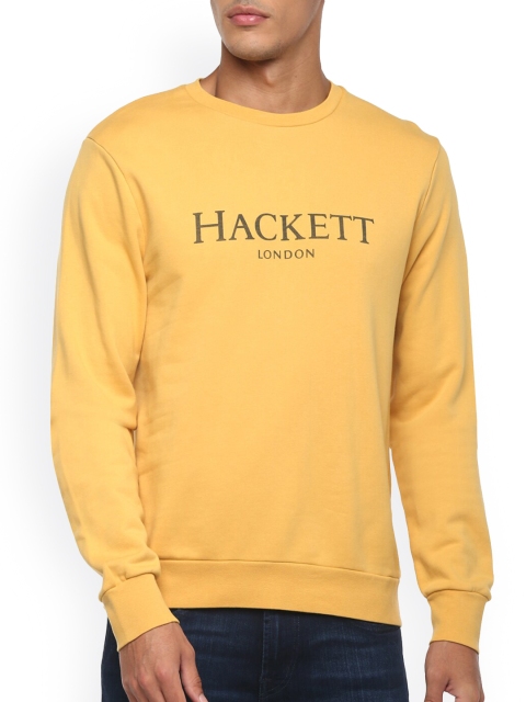 

HACKETT LONDON Men Mustard Yellow Printed Sweatshirt