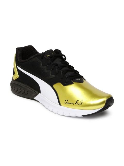 

Puma Men Gold-Toned & Black Ignite Dual Bolt Running Shoes