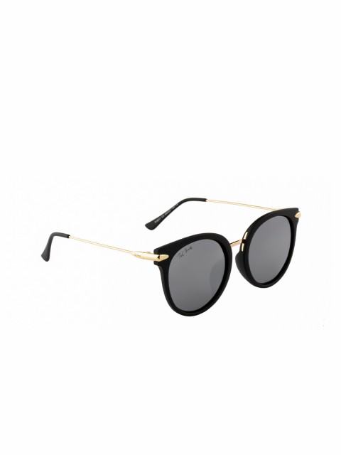 

Ted Smith Women Gold & Black Cateye Sunglasses with Polarised Lens