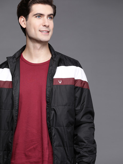 

Allen Solly Sport Men Black & White Striped Bomber Jacket
