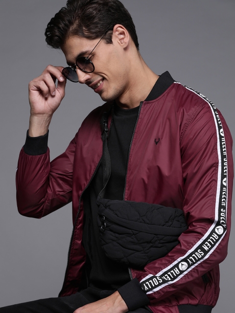 

Allen Solly Sport Men Burgundy Solid Bomber Jacket