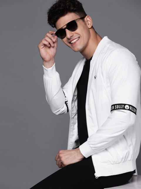 

Allen Solly Sport Men White Solid Bomber Jacket