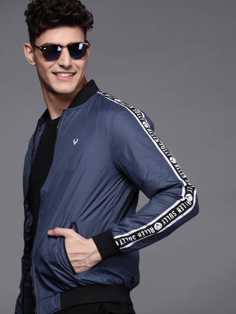 

Allen Solly Sport Men Blue Brand Logo Bomber Jacket