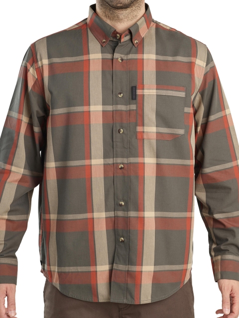

SOLOGNAC By Decathlon Men Green & Red Checked Shirts