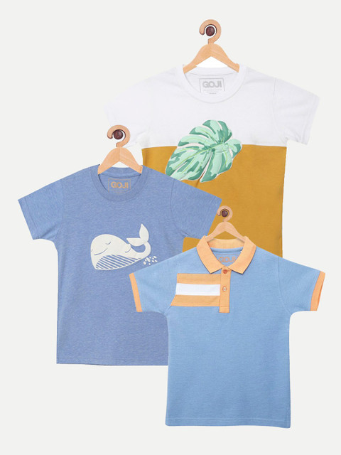 

GOJI Boys Pack of 3 Printed T-shirt, Blue
