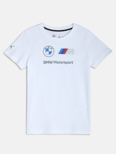 

Puma Unisex Kids White Sports BMW Motorsport Printed Cotton T-shirt