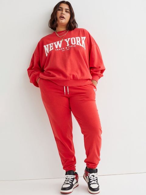 

H&M Women Red Printed Sweatshirt