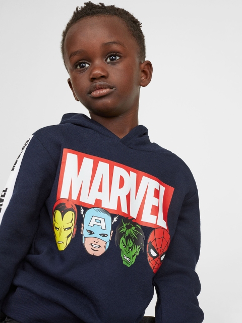 

H&M Boys Blue Printed Hoodie