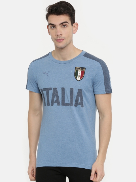 

Puma Men Blue Solid Round Neck Regular Fit DryCell T-shirt