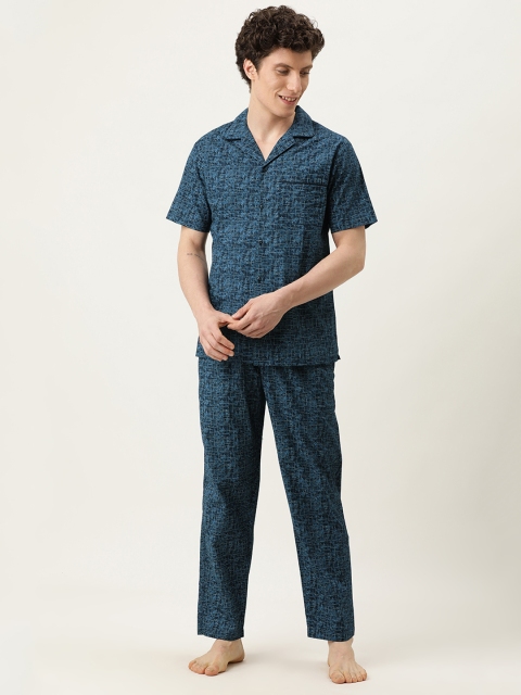 

IVOC Men Navy Blue Printed Night suit IOMNPSH04RC26L38-4280A
