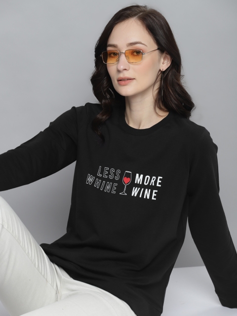 

Femella Women Black Sweatshirt