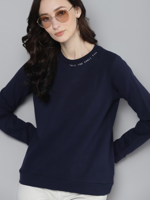 

Femella Women Navy Blue Sweatshirt
