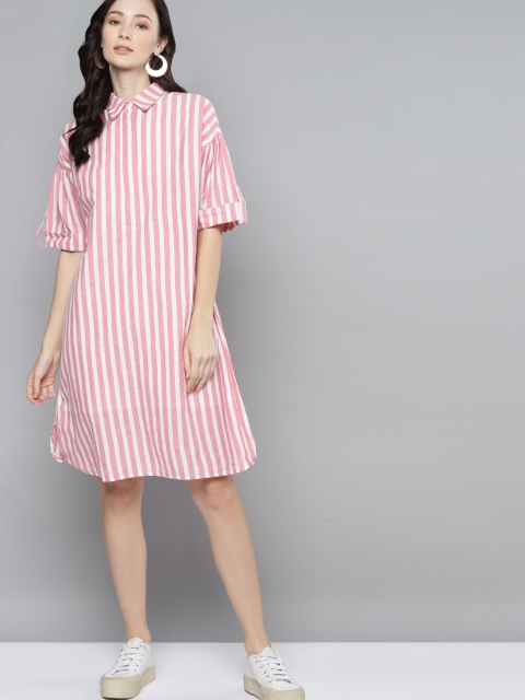 

Femella Pink & White Striped Shirt Dress