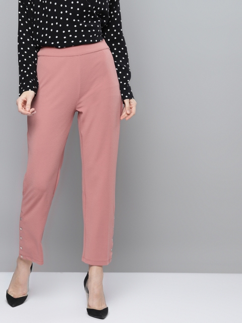 

Femella Women Pink Relaxed Fit Formal Trousers