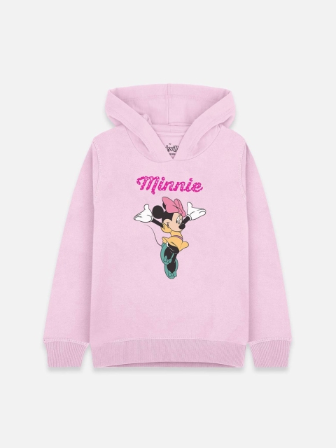 

Kids Ville Mickey & Friends Girls Pink Printed Hooded Sweatshirt