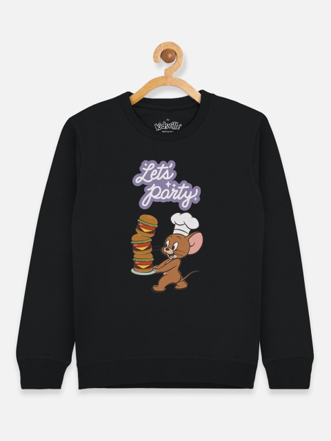 

Kids Ville Tom & Jerry Girls Black & Brown Printed Sweatshirt